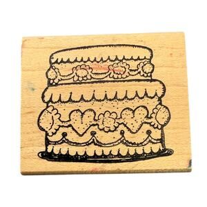 Rubber Stamps Of America Layered Birthday Cake Rubber Stamp